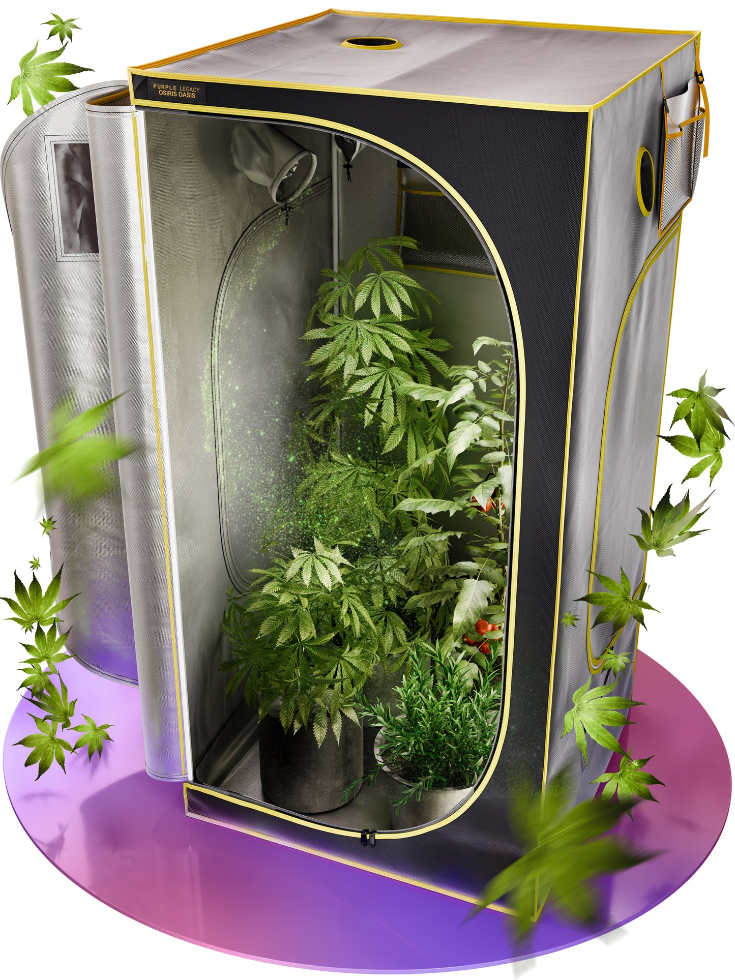 Growzelt 100x100x200cm | Indoor Grow-Box | 1680D Oxford Stoff, 100% Mylar-Reflekt, 400G PVC