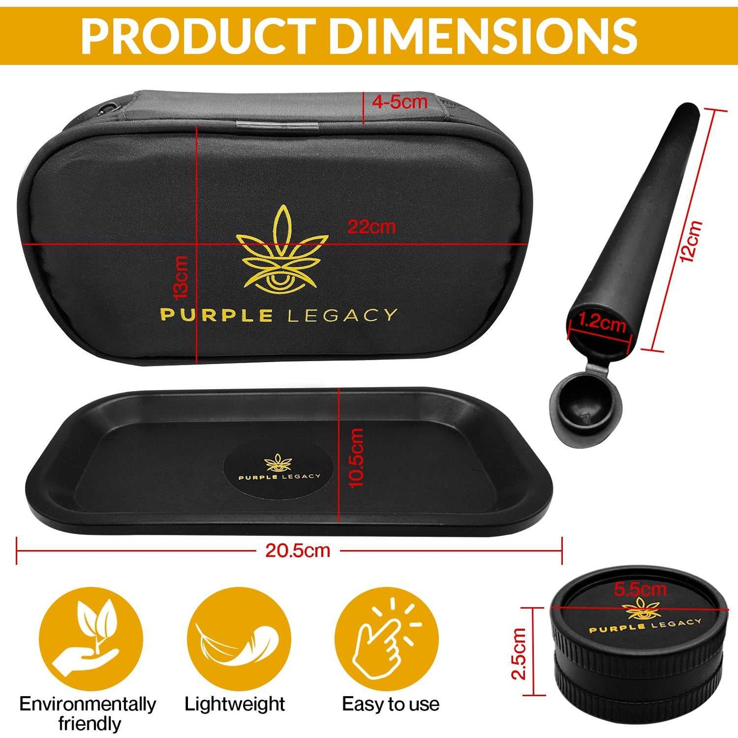 6 Teiliges Bio Grinder Set, Rolltablett, Joint Case - PURPLE LEGACY SHOP
