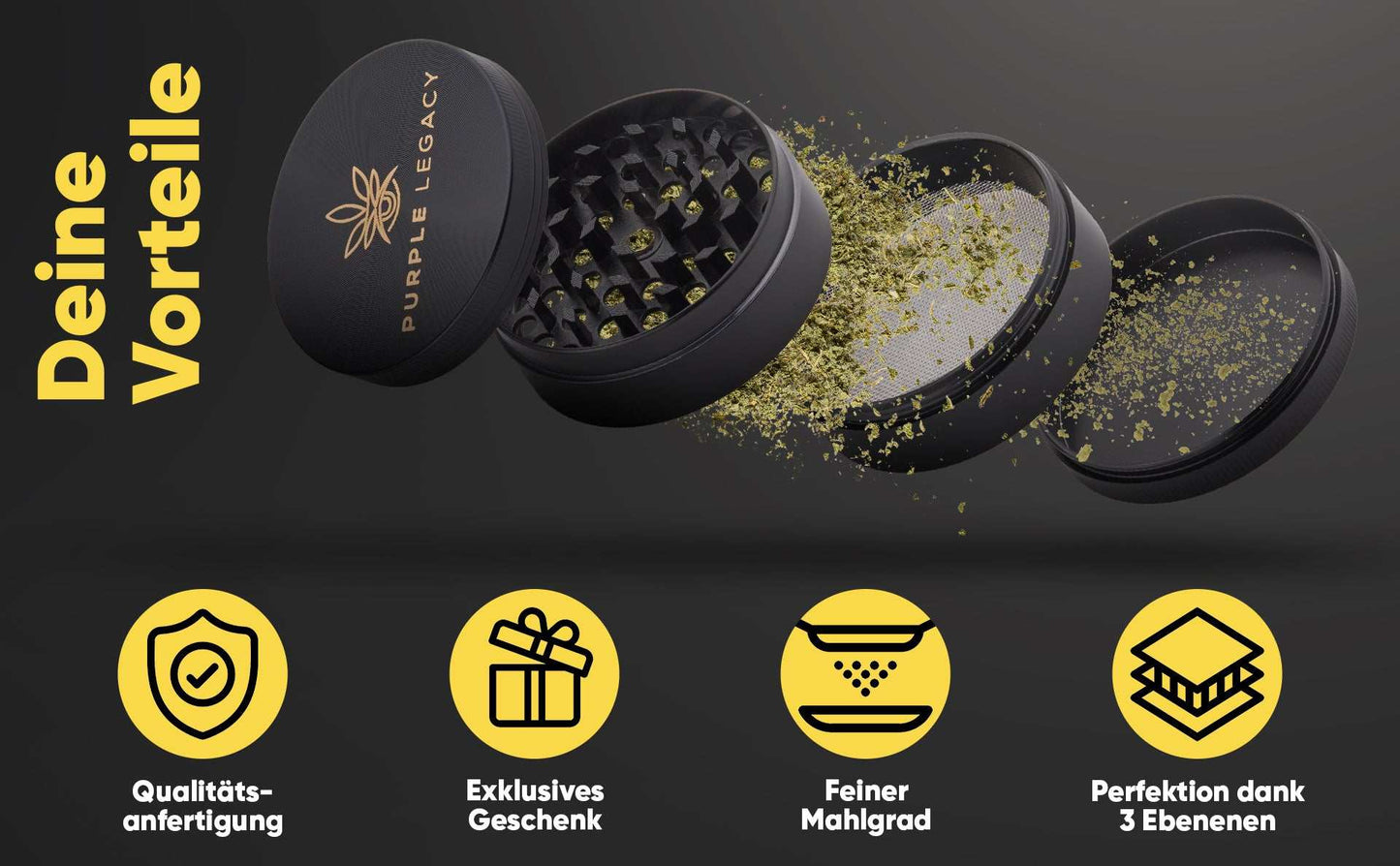 Grinder aus der PURPLE LEGACY Box 6x 4,5 cm - PURPLE LEGACY SHOP
