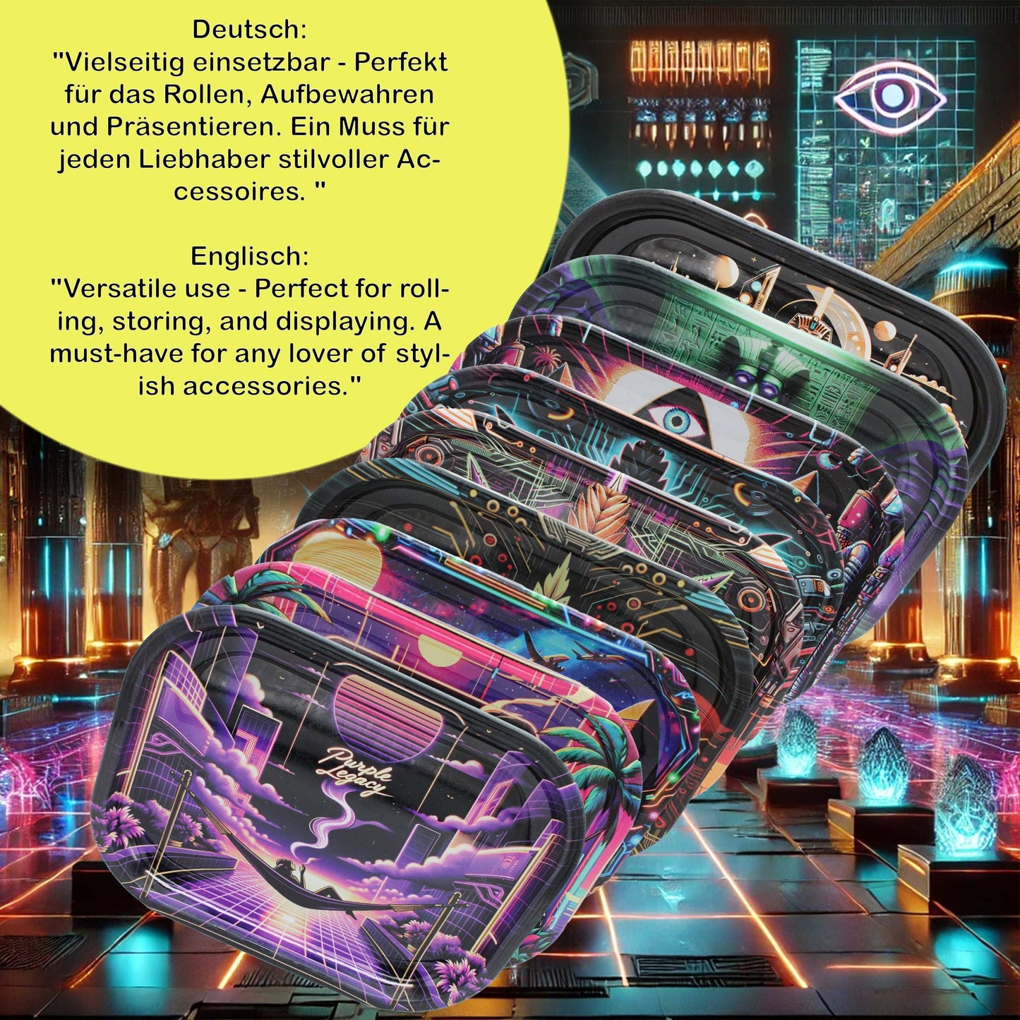 Rolling Tray Cyber Legacy - PURPLE LEGACY SHOP