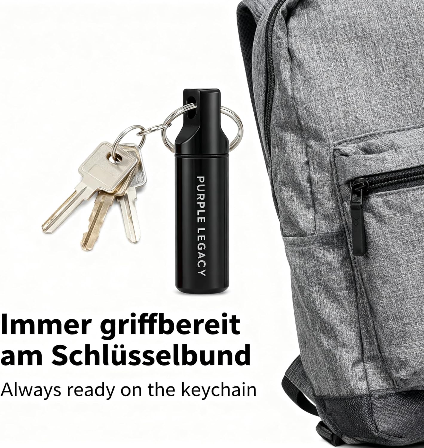 PURPLE LEGACY Pillendose Schlüsselanhänger 3er Set (Schwarz/Silber/Rot) – Wasserdichter Aluminium-Behälter mit Schraubdeckel & O-Ring – Mini Reise-Pillenbox, leicht & robust