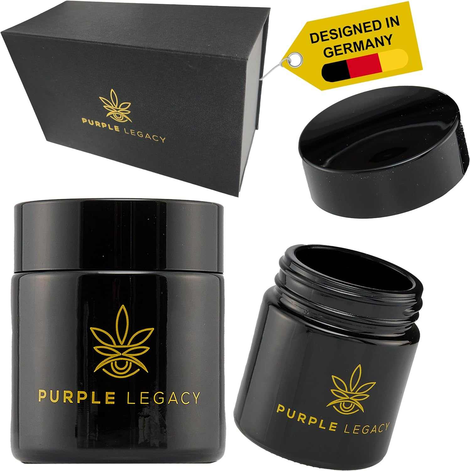 2x Stash Jar 100 ml UV-Aufbewahrungs-Behälter - PURPLE LEGACY SHOP