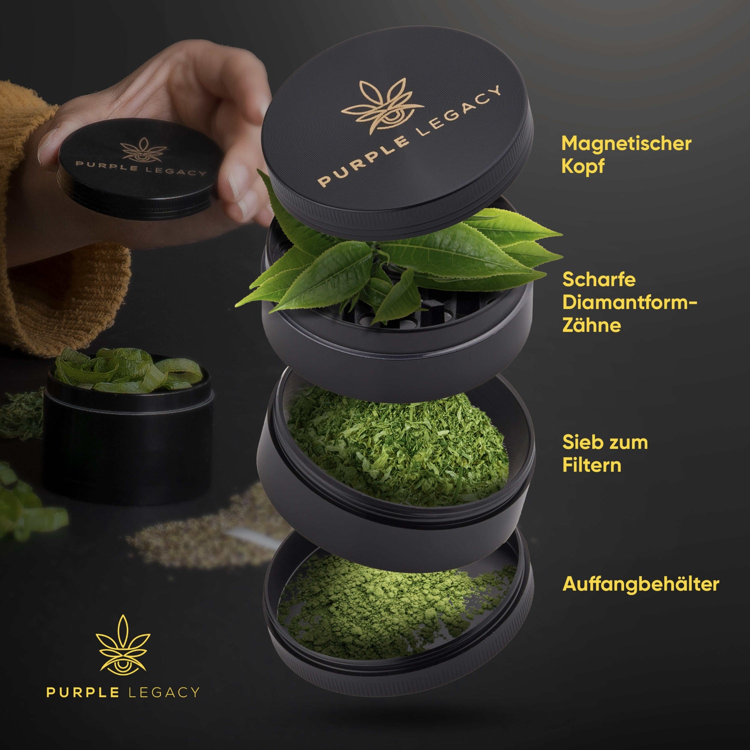 Grinder aus der PURPLE LEGACY Box 6x 4,5 cm - PURPLE LEGACY SHOP