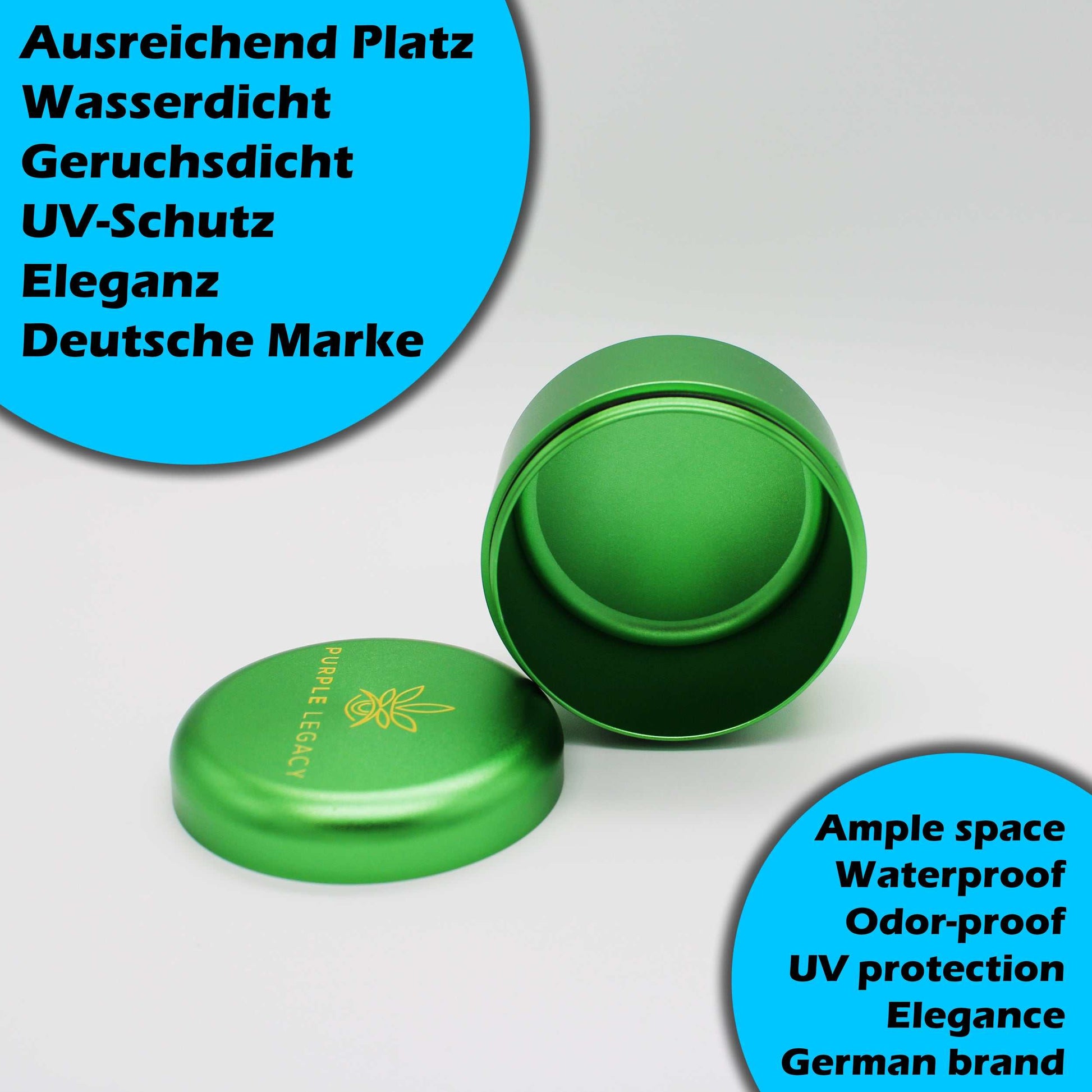 Großer Behälter aus Aluminium I Wasserdicht I Luftdicht I ø63x45mm - PURPLE LEGACY SHOP