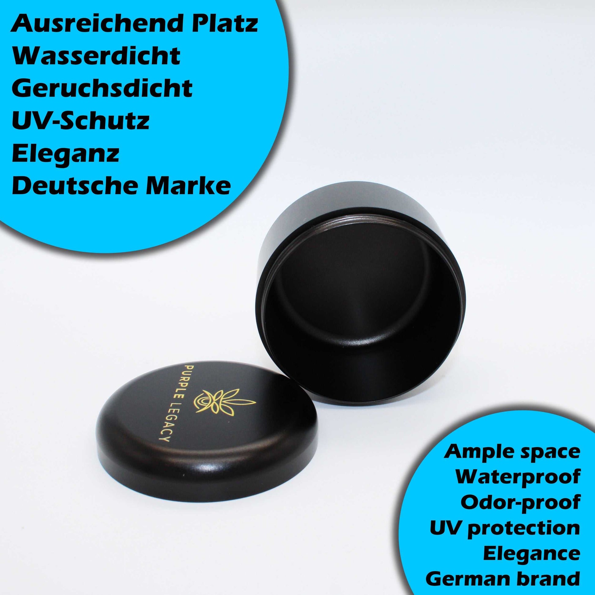 Großer Behälter aus Aluminium I Wasserdicht I Luftdicht I ø63x45mm - PURPLE LEGACY SHOP