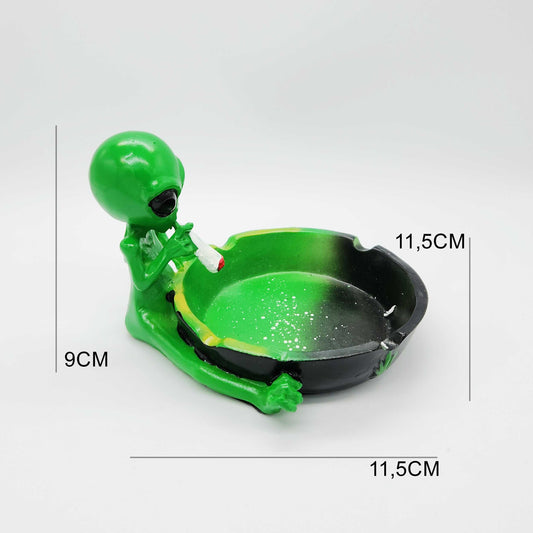 Alien-Aschenbecher - Lustiges & Einzigartiges Design - Perfekt für Joints & Kiffer - Großer Aschenbecher mit Alien-Deko - Witziges Raucher-Zubehör - PURPLE LEGACY SHOP